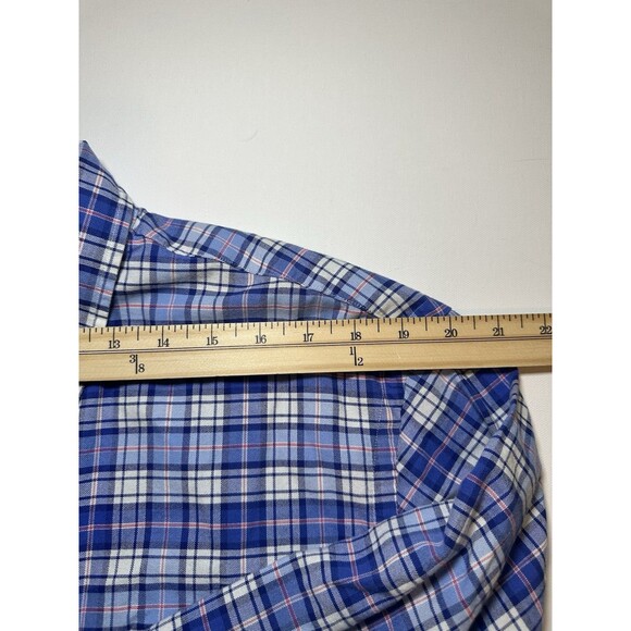 Ralph Lauren Classic Fit Long Sleeve Blue Plaid Button Front Shirt Men's XL‎ - Picture 8 of 11